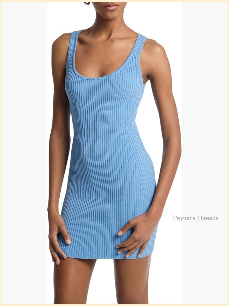 Ribbed Scoop Tank Dress - Fitted Mini